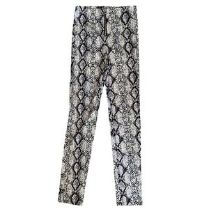GARAGE Snake Print Skinny Zipper Front Pants Women's P/S Beige Black‎